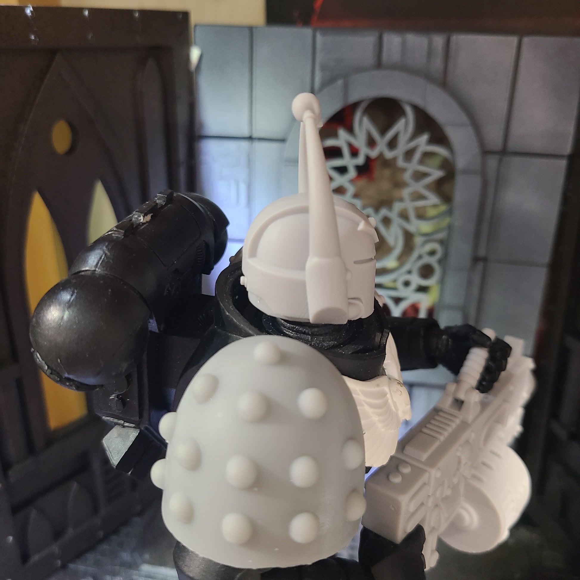 Space Crusader Helmet with Arrows, Horns, and Skull for McFarlane Toys Grimdark Marine Action Figures