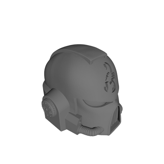 Red Scorpions Chapter Mark VII Helmet V2E for McFarlane Toys Loyalist Marine Action Figures Custom 1:12th Scale Head Swap