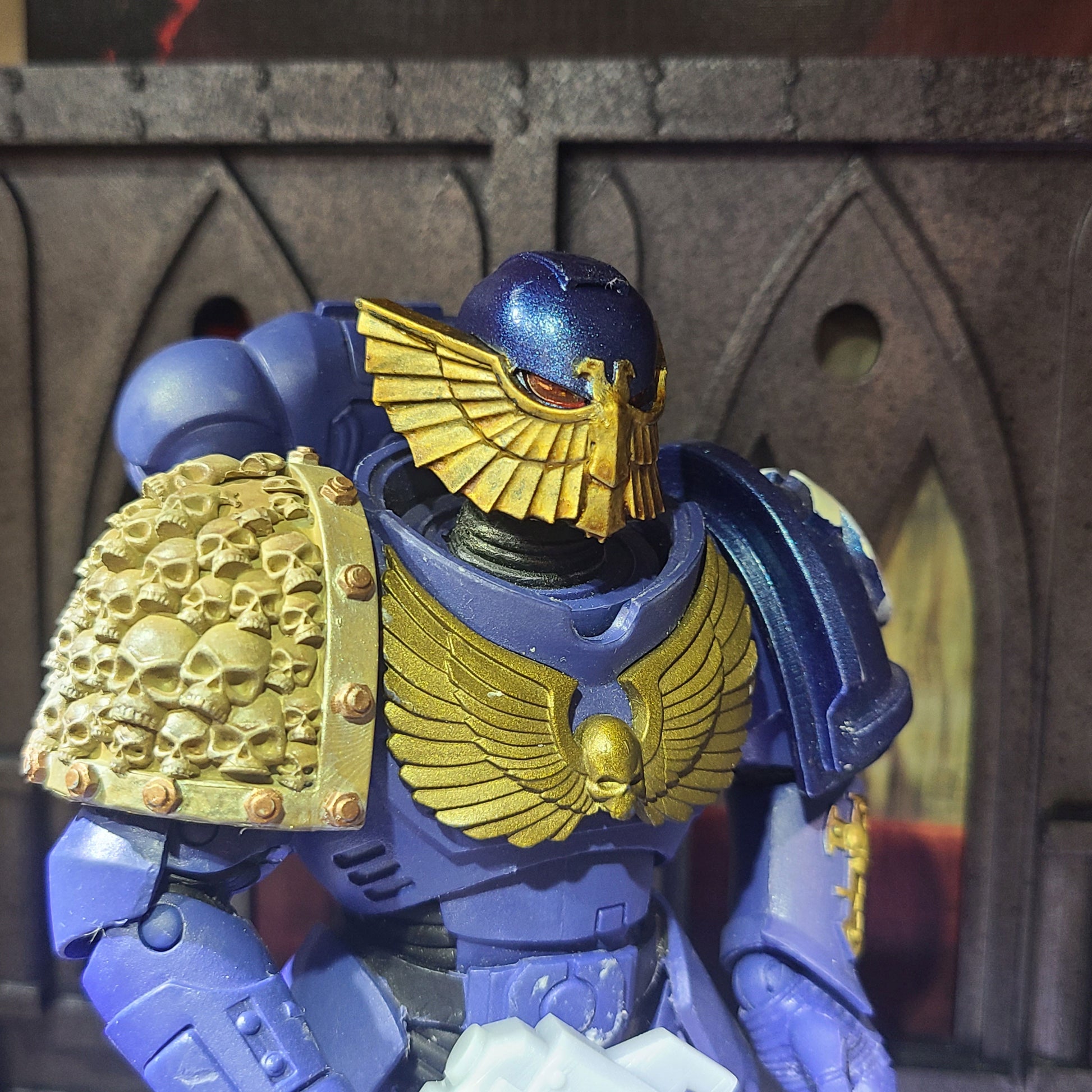 Space Marine Ultramarines Victrix Guard Helmet for Grimdark Praetorian Action Figures and Miniatures