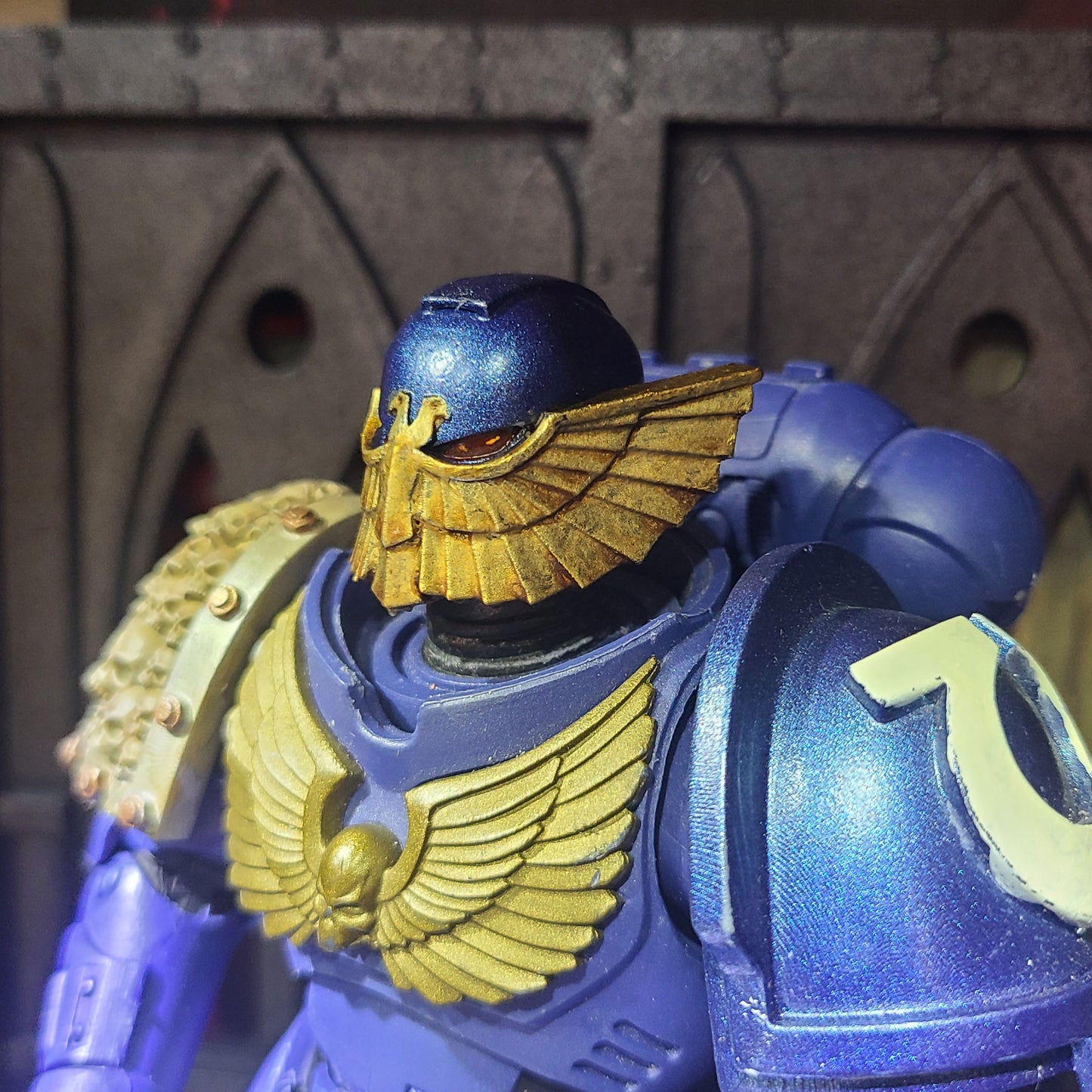 Space Marine Ultramarines Victrix Guard Helmet for Grimdark Praetorian Action Figures and Miniatures