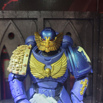 Space Marine Ultramarines Victrix Guard Helmet for Grimdark Praetorian Action Figures and Miniatures