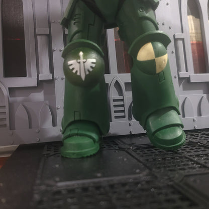 Custom Dark Angels Knee Pad Armor for McFarlane Toys Space Marine Action Figures