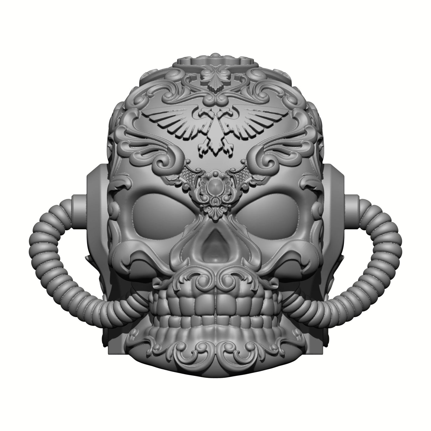Los Muertos Chapter Chaplain Skull Helmet with Hoses for McFarlane Toys Space Marine Action Figures