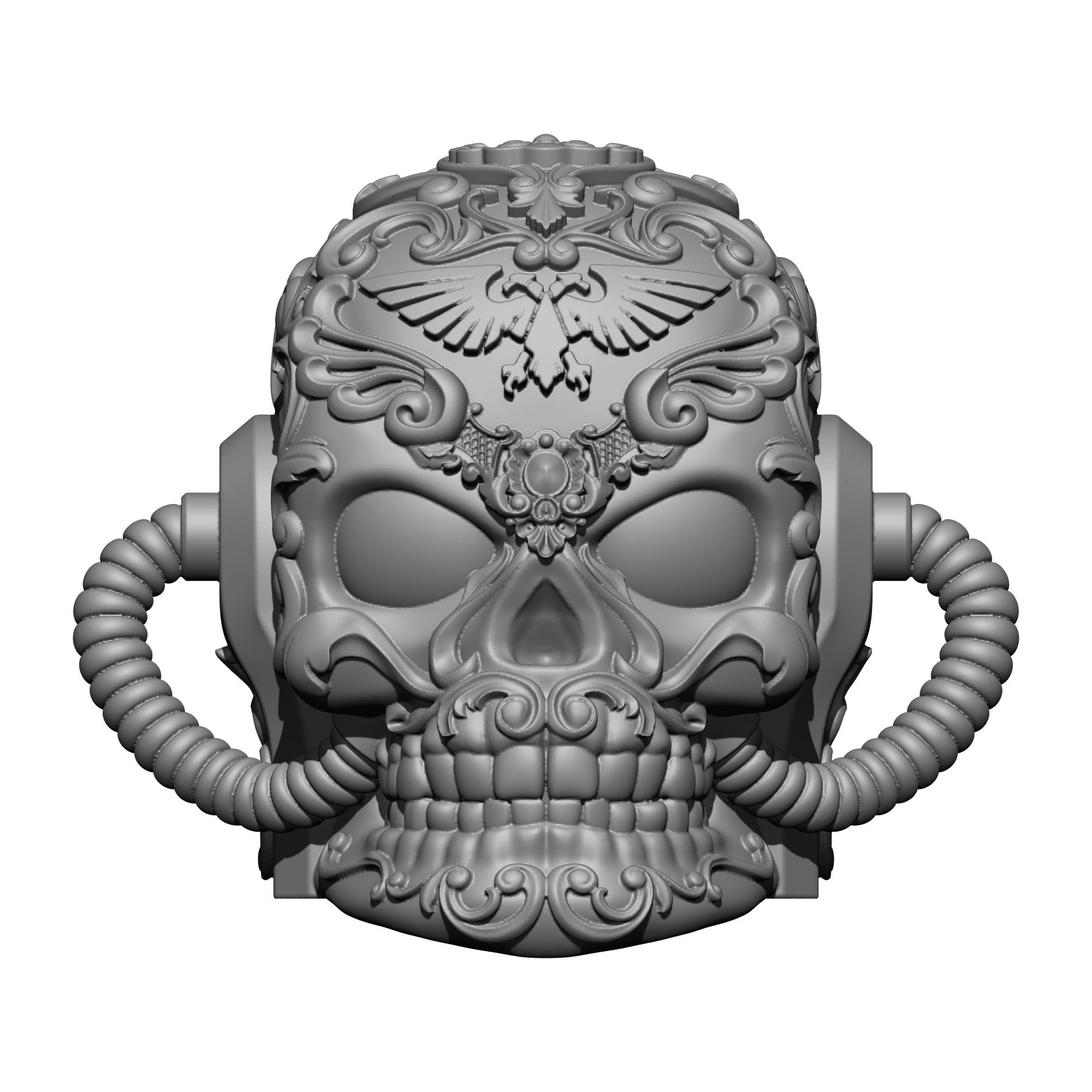 Los Muertos Chapter Chaplain Skull Helmet with Hoses for McFarlane Toys Space Marine Action Figures