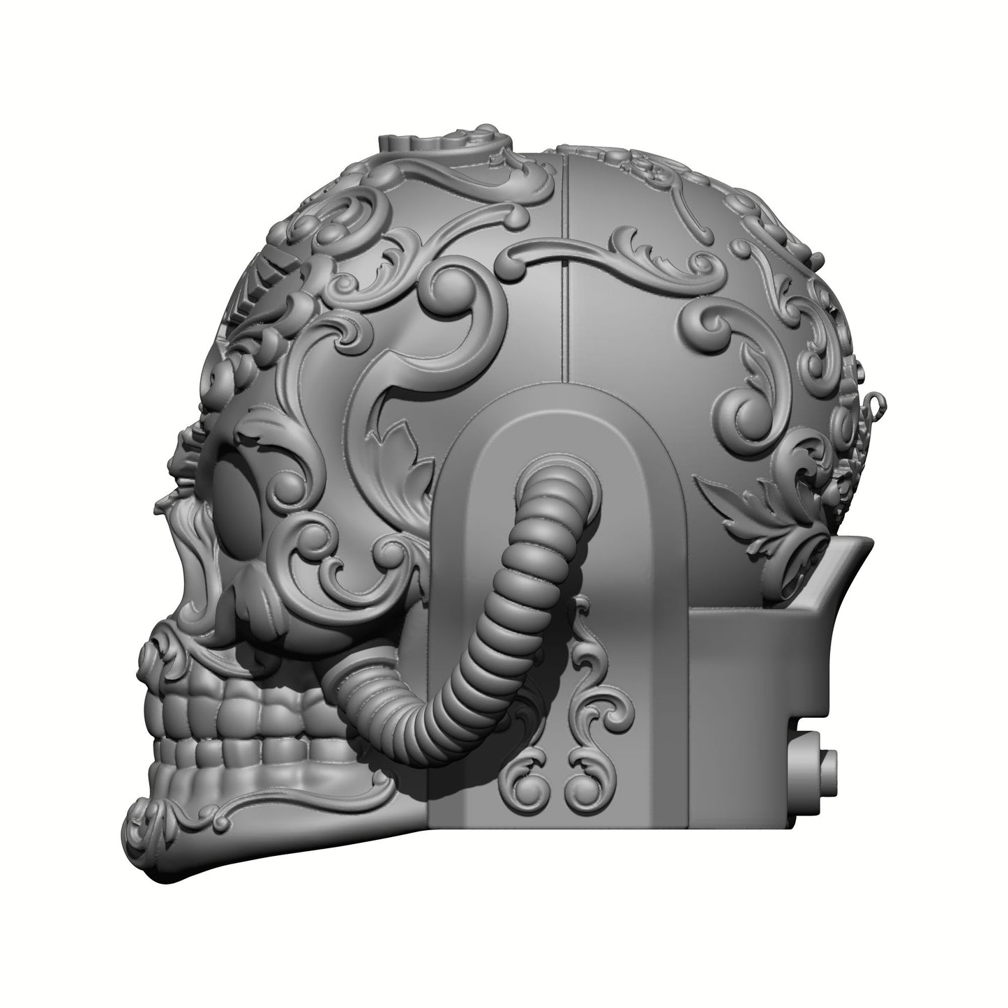 Los Muertos Chapter Chaplain Skull Helmet with Hoses for McFarlane Toys Space Marine Action Figures