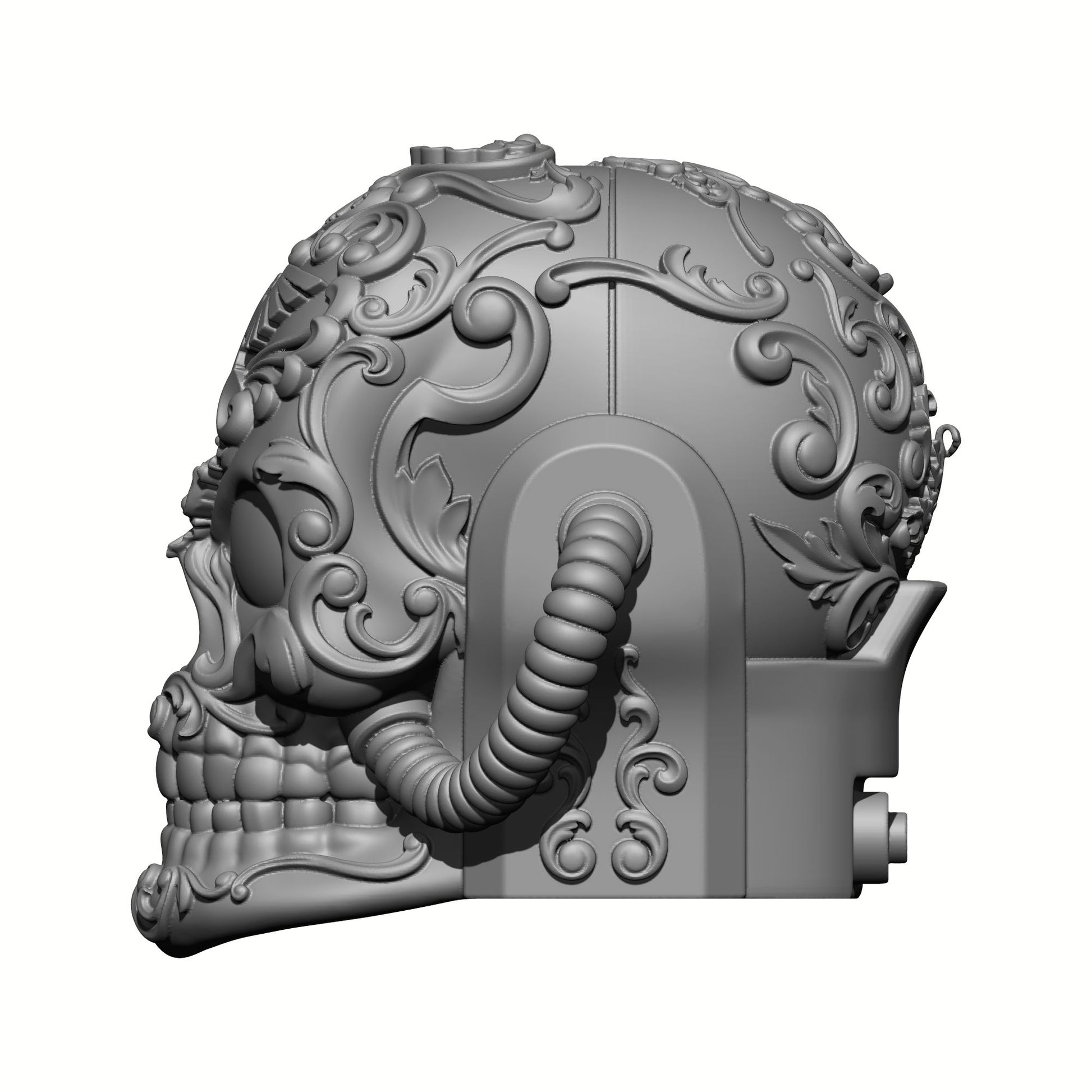 Los Muertos Chapter Chaplain Skull Helmet with Hoses for McFarlane Toys Space Marine Action Figures