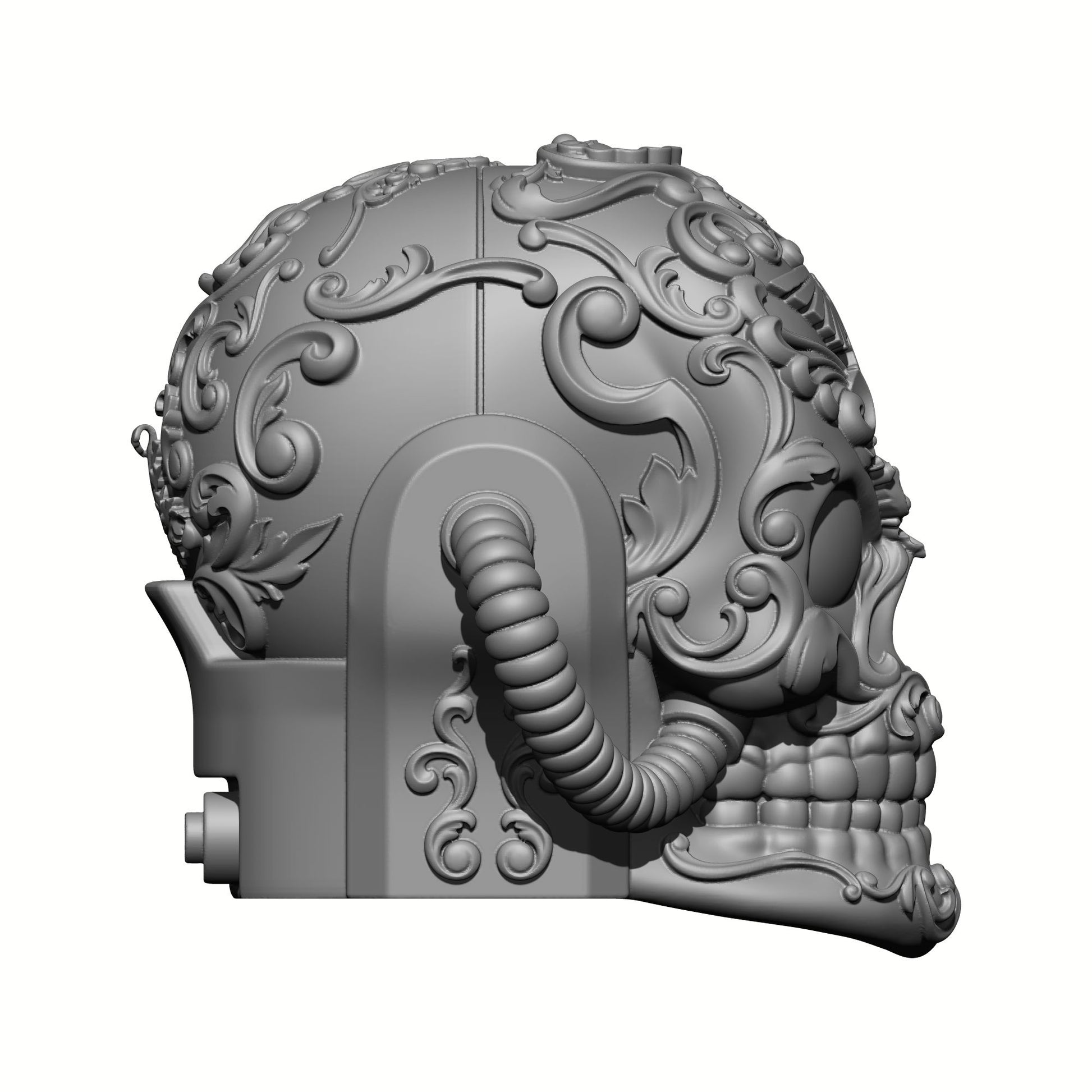 Los Muertos Chapter Chaplain Skull Helmet with Hoses for McFarlane Toys Space Marine Action Figures