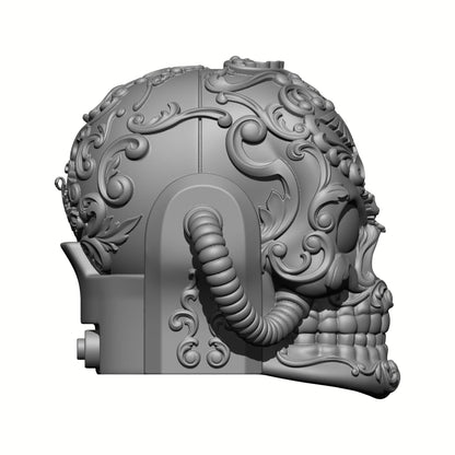 Los Muertos Chapter Chaplain Skull Helmet with Hoses for McFarlane Toys Space Marine Action Figures