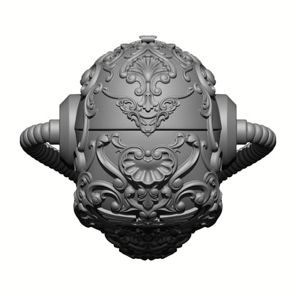 Los Muertos Chapter Chaplain Skull Helmet with Hoses for McFarlane Toys Space Marine Action Figures