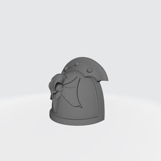 Raven Guard Shrike MK III 3 Quarter Studded Shoulder Pad with Raven Skull for McFarlane Toys Space Marine Action Figures