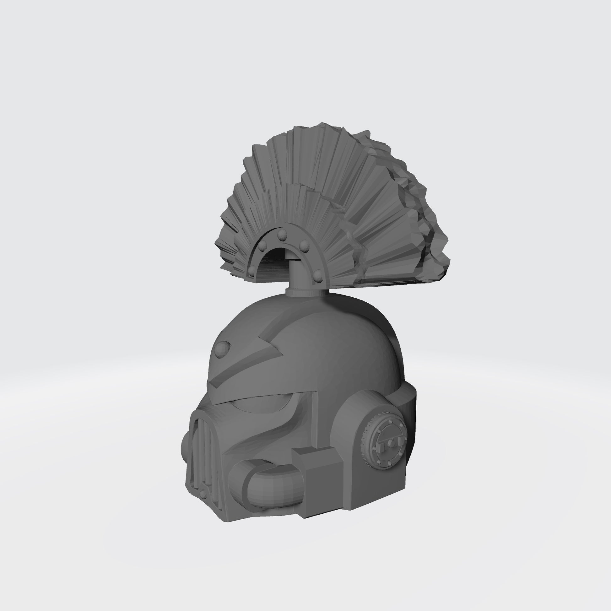 Custom Chaos Marine Traitor Legions Mark VII Helmet with Arrow and Plume for McFarlane Toys Space Marine Action Figures