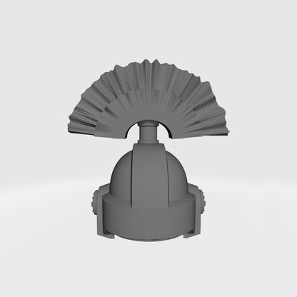 Custom Chaos Marine Traitor Legions Mark VII Helmet with Arrow and Plume for McFarlane Toys Space Marine Action Figures