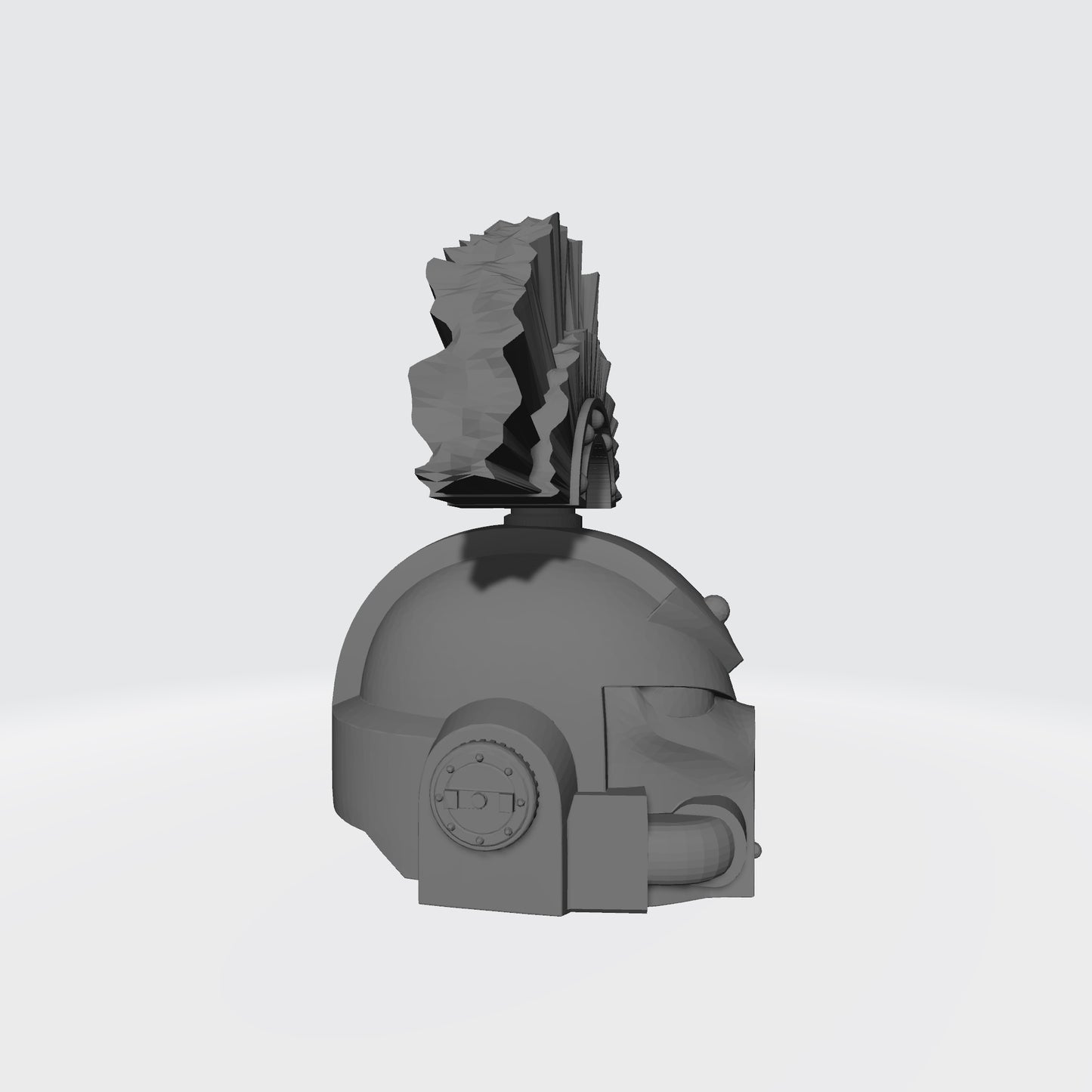 Custom Chaos Marine Traitor Legions Mark VII Helmet with Arrow and Plume for McFarlane Toys Space Marine Action Figures