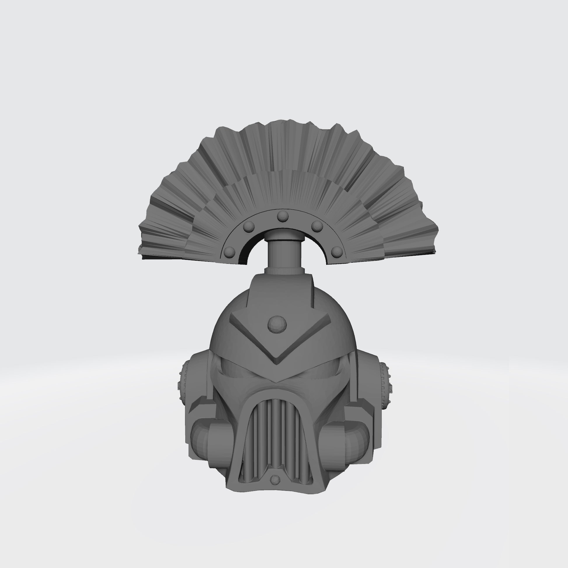 Custom Chaos Marine Traitor Legions Mark VII Helmet with Arrow and Plume for McFarlane Toys Space Marine Action Figures