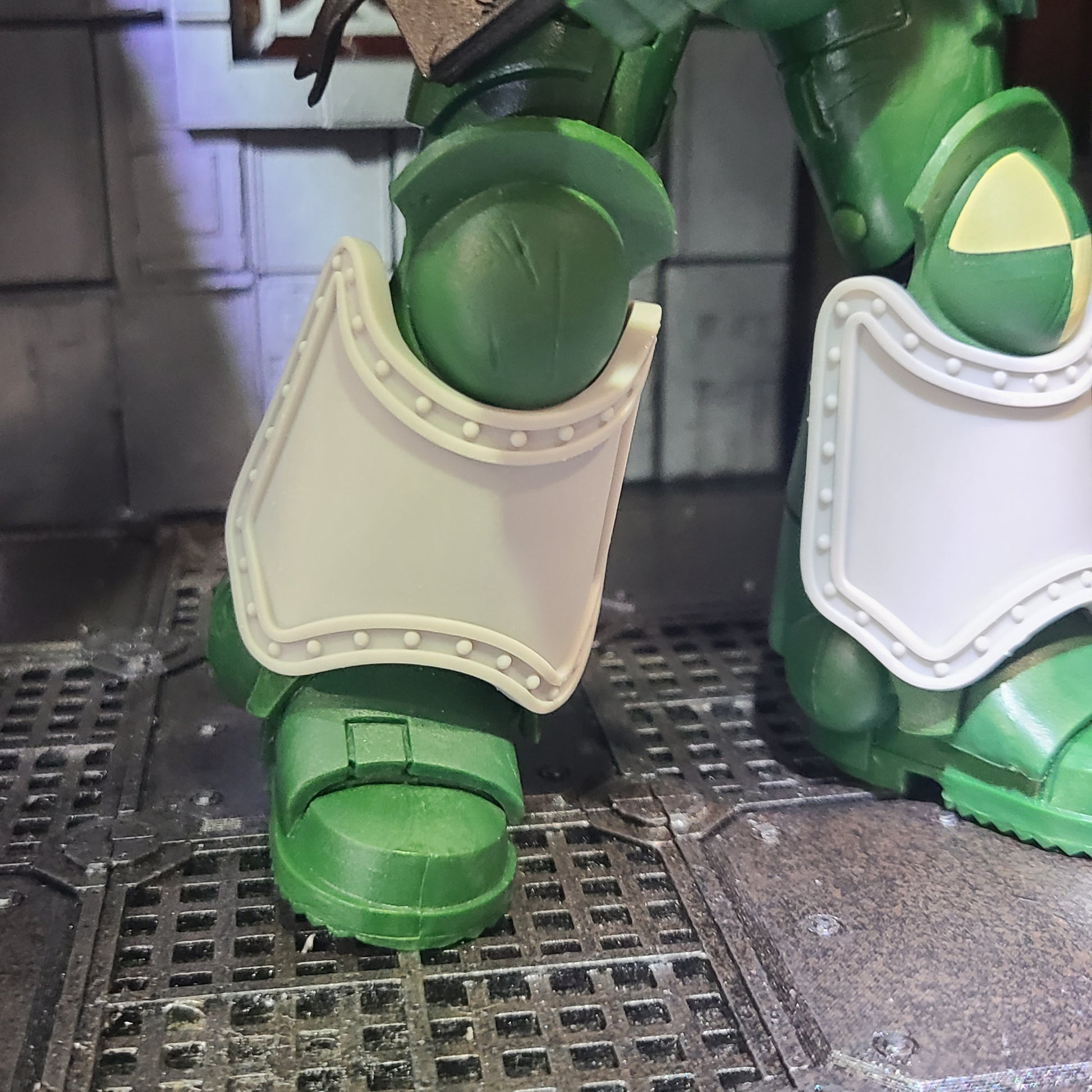 Shin Guard Plain with Rivets Compatible with McFarlane Toys Battle Brother Action Figures