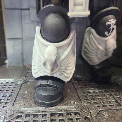 Raven Guard Legion Shin Guard with Raven Skull for McFarlane Toys Loyalist Marine Action Figures Custom 1:12th Scale Part