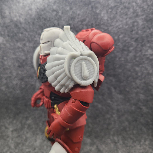 Blood Angels Legion Sanguinary Guard Shoulder Pad Solid Feathers for McFarlane Toys Loyalist Marine Action Figures Custom 1:12th Scale Pauldron