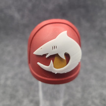 Carcharodons Chapter Shoulder Pad Decal for McFarlane Toys Space Marine Action Figures