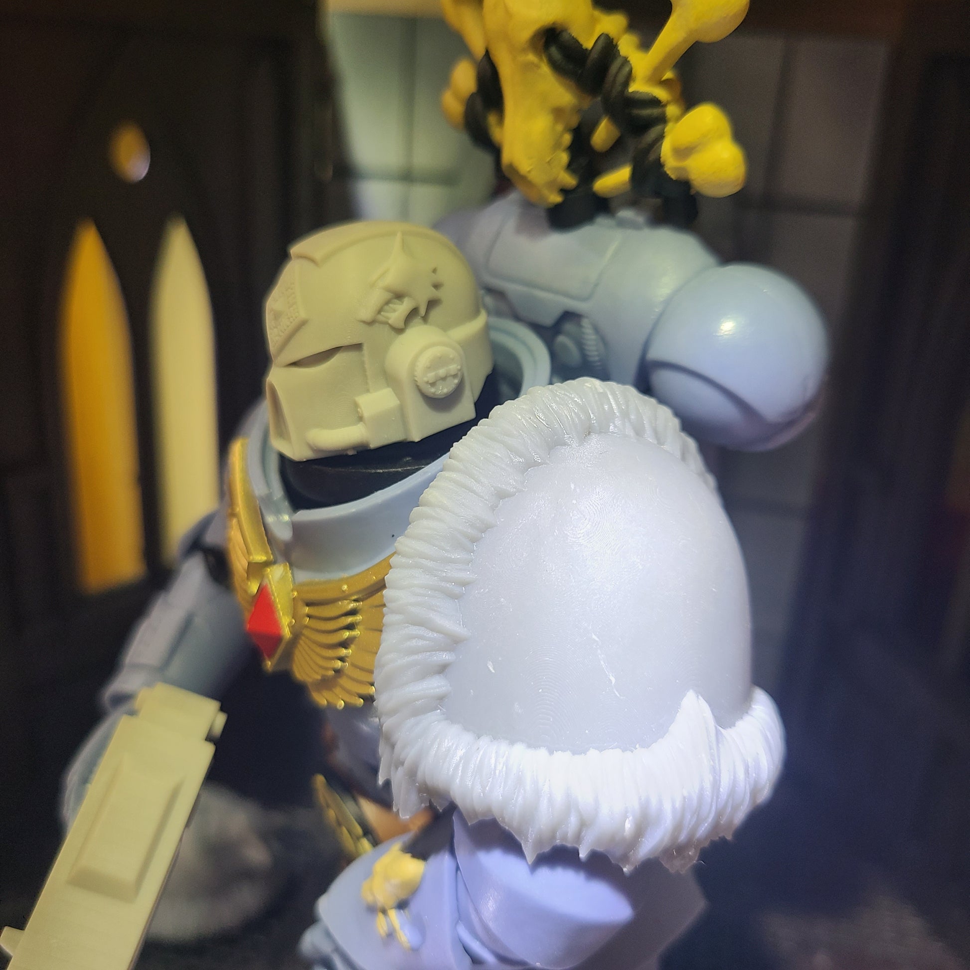 Space Wolf Legion Shoulder Pad MKIV with Fur Trim for McFarlane Toys Loyalist Marine Action Figures Viking Pauldron