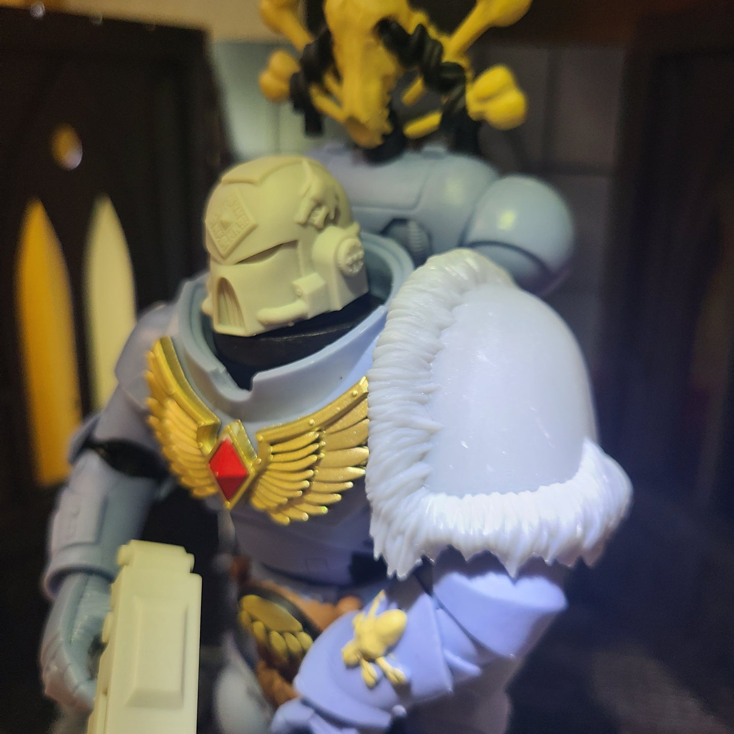 Space Wolf Legion Shoulder Pad MKIV with Fur Trim for McFarlane Toys Loyalist Marine Action Figures Viking Pauldron