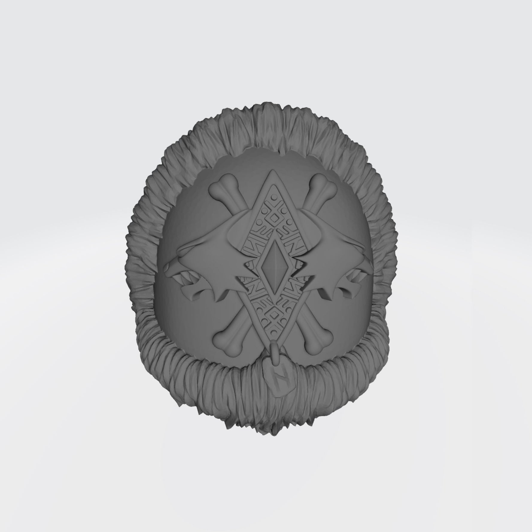 Space Wolves Shoulder Pad MKIV Double Wolf Heads and Runes with Fur Trim Compatible with McFarlane Toys Space Marines by Fantasy World Games