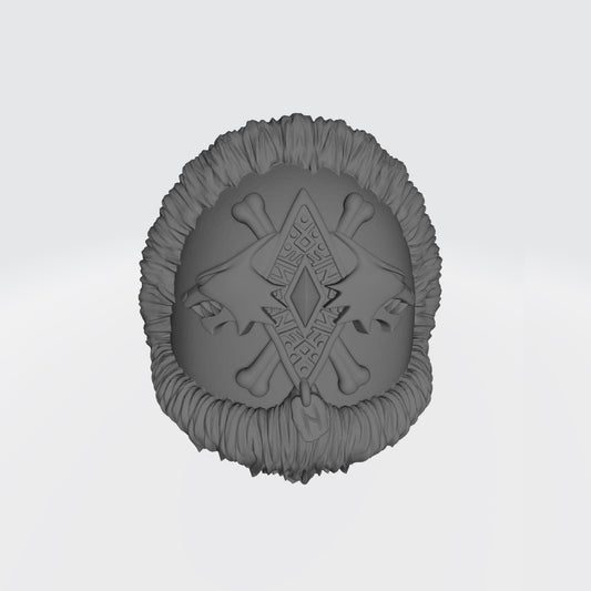 Space Wolves Shoulder Pad MKIV Double Wolf Heads and Runes with Fur Trim Compatible with McFarlane Toys Space Marines by Fantasy World Games