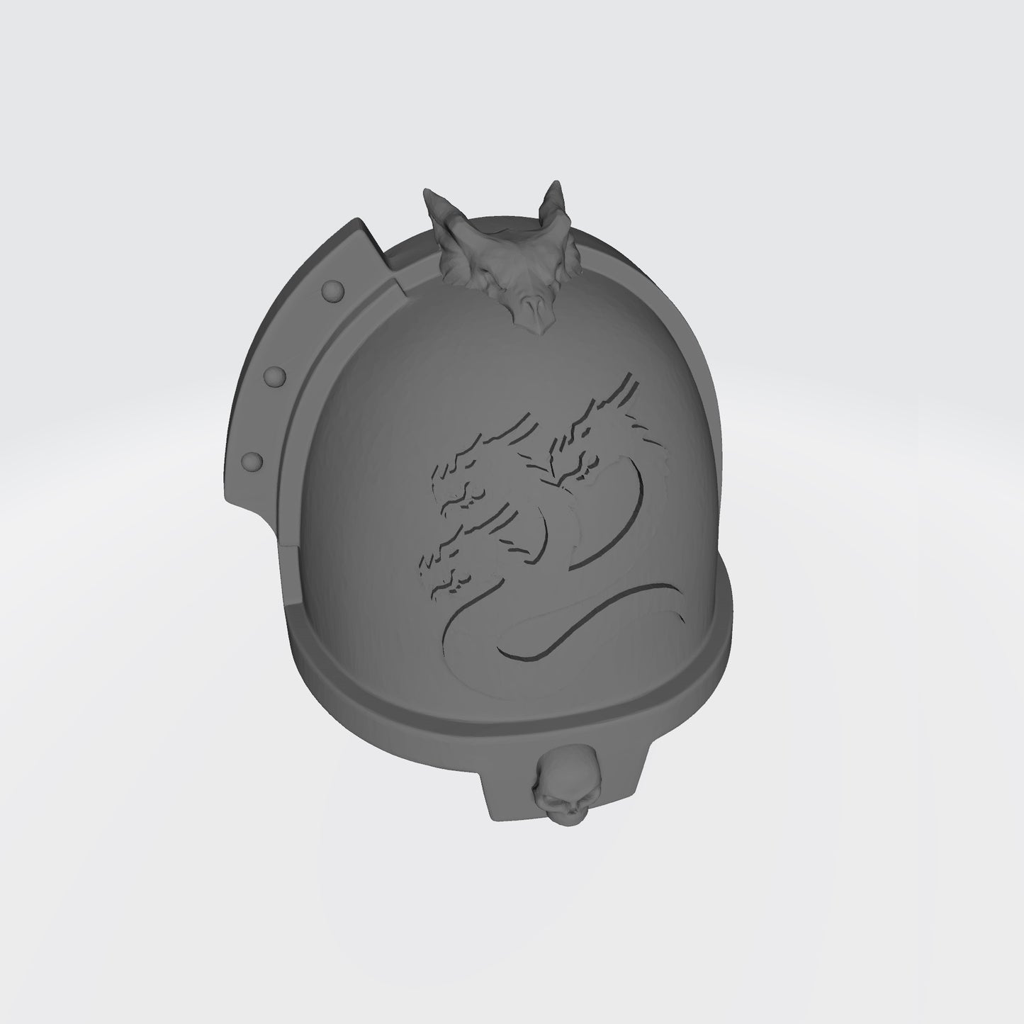 Alpha Legion MKXI Skull Shoulder Pad Hydra with Dragon Head for McFarlane Toys Space Marines