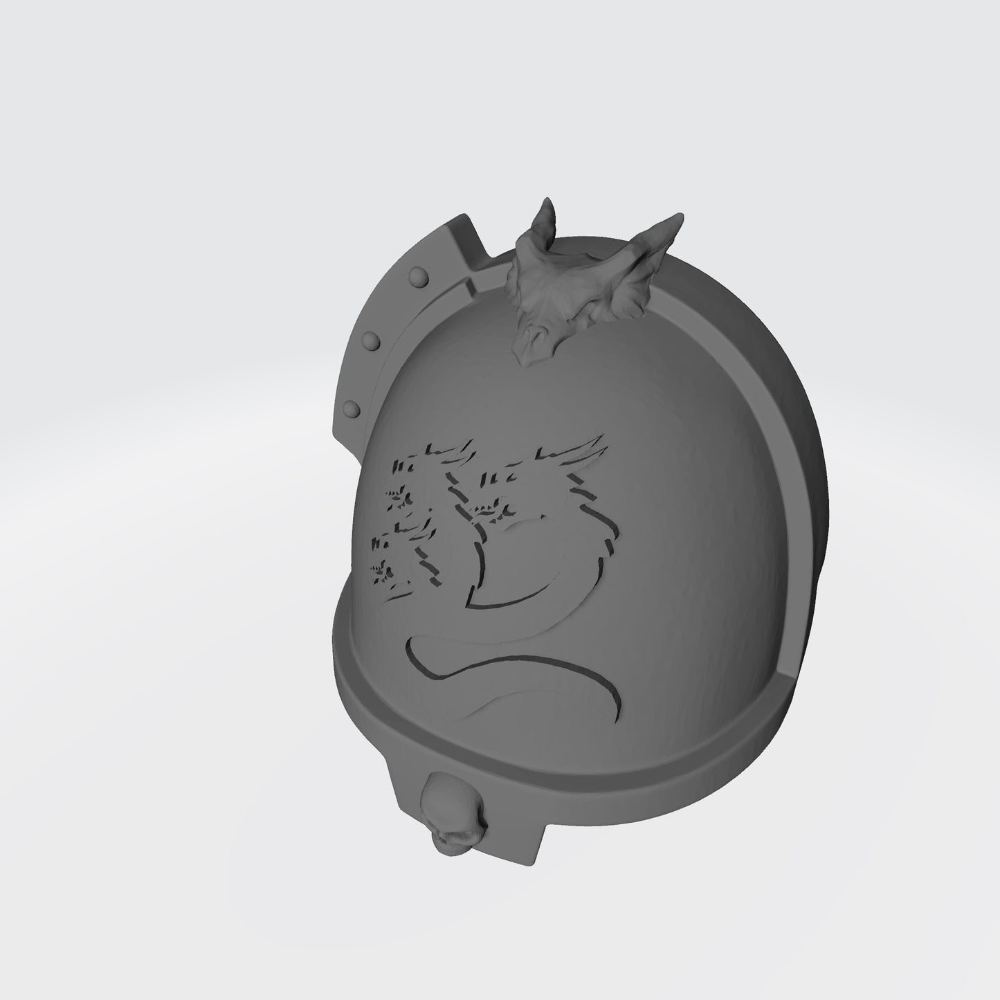 Alpha Legion MKXI Skull Shoulder Pad Hydra with Dragon Head for McFarlane Toys Space Marines