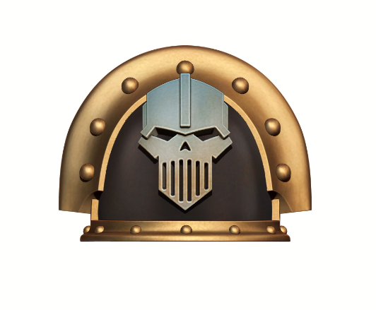 Iron Warriors Legion MKIII Shoulder Pad Gen: 3 Pauldron Full Sword Breaker Studded Double Rivets compatible with McFarlane Toys Space Marines designed by Fantasy World Games