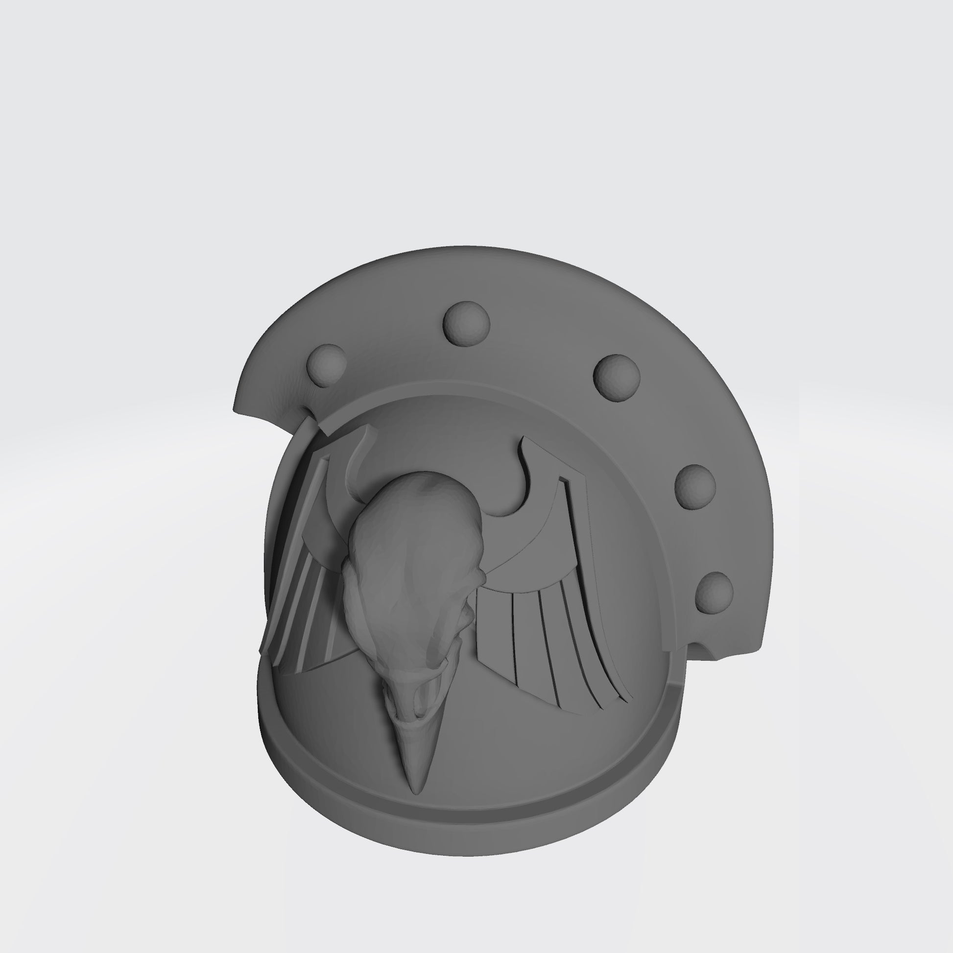 Raven Guard Shrike MK III 3 Quarter Studded Right Shoulder Pad with Raven Skull for McFarlane Toys Space Marine Action Figures