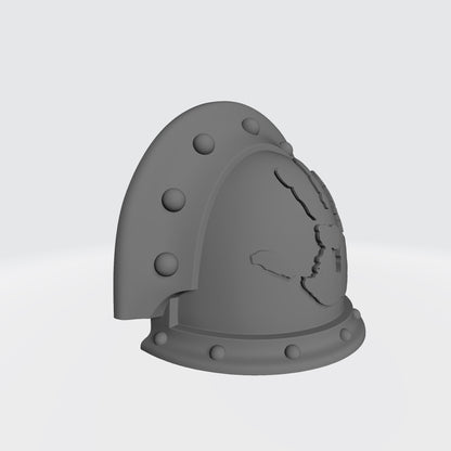 Soul Haunters Chapter MKIII Shoulder Pad Full Sword Breaker Studded, Double Rivets for McFarlane Toys Space Marine Action Figures