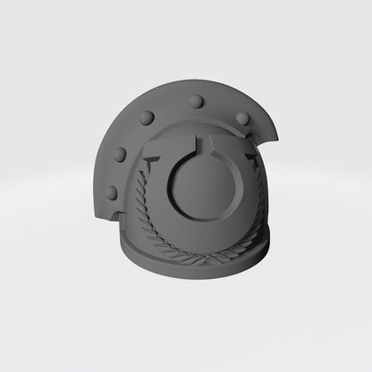 Ultramarines MK III Shoulder Pad with Laurel Wreath 3 Quarter Studded Left Pauldron for McFarlane Toys Space Marines