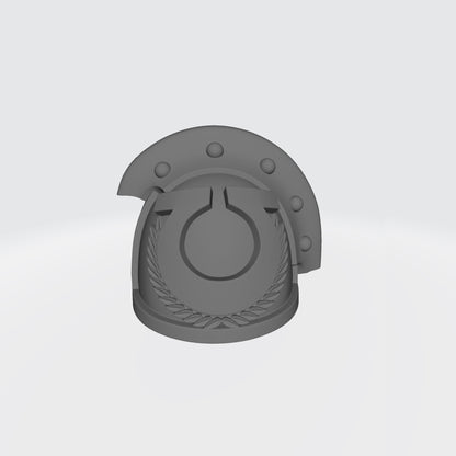 Ultramarines MKIII Shoulder Pad with Laurel Wreath 3 Quarter Studded Right Pauldron for McFarlane Toys Space Marines