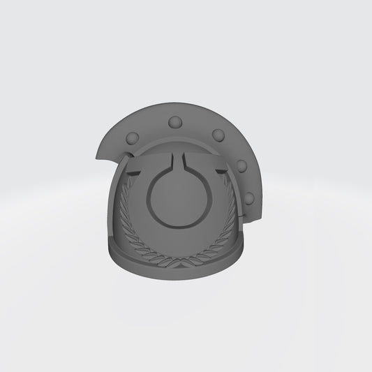 Ultramarines MKIII Shoulder Pad with Laurel Wreath 3 Quarter Studded Right Pauldron for McFarlane Toys Space Marines