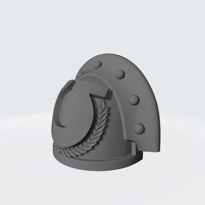 Ultramarines MKIII Shoulder Pad with Laurel Wreath 3 Quarter Studded Right Pauldron for McFarlane Toys Space Marines