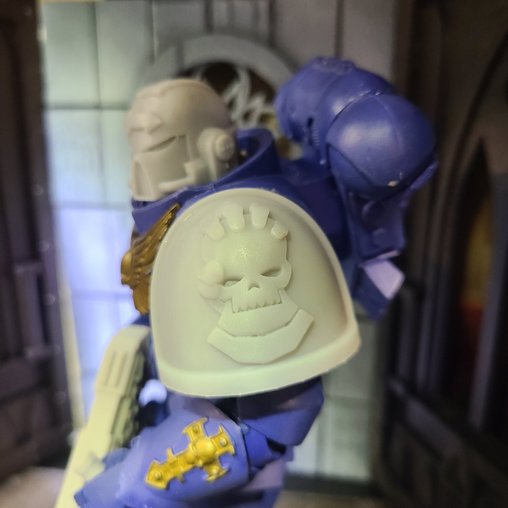 Retributors Chapter MKIV Shoulder Pad Ver. 01 for McFarlane Toys Action Figures Custom 1:12th Scale Pauldron