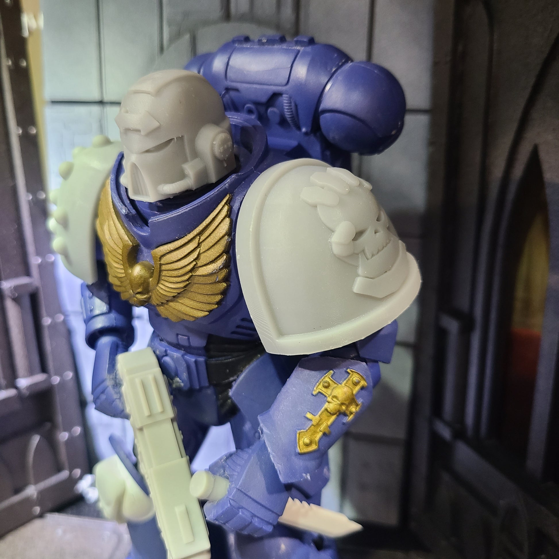 Retributors Chapter MKIV Shoulder Pad Ver. 01 for McFarlane Toys Action Figures Custom 1:12th Scale Pauldron