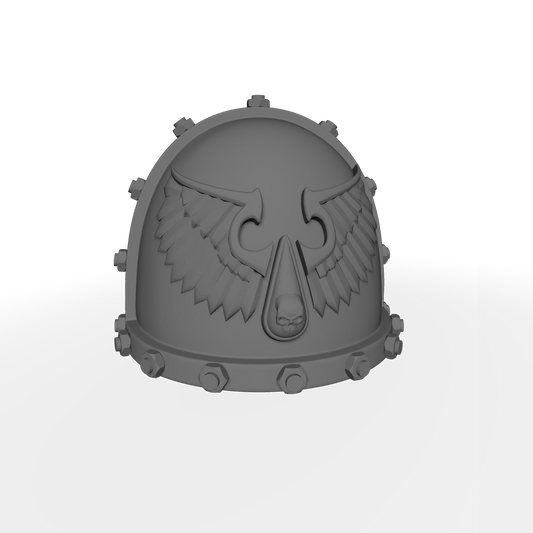 Angels Vermillion Chapter MKVII Shoulder Pad with Bolts and Skull for Custom McFarlane Toys Space Marines Action Figures