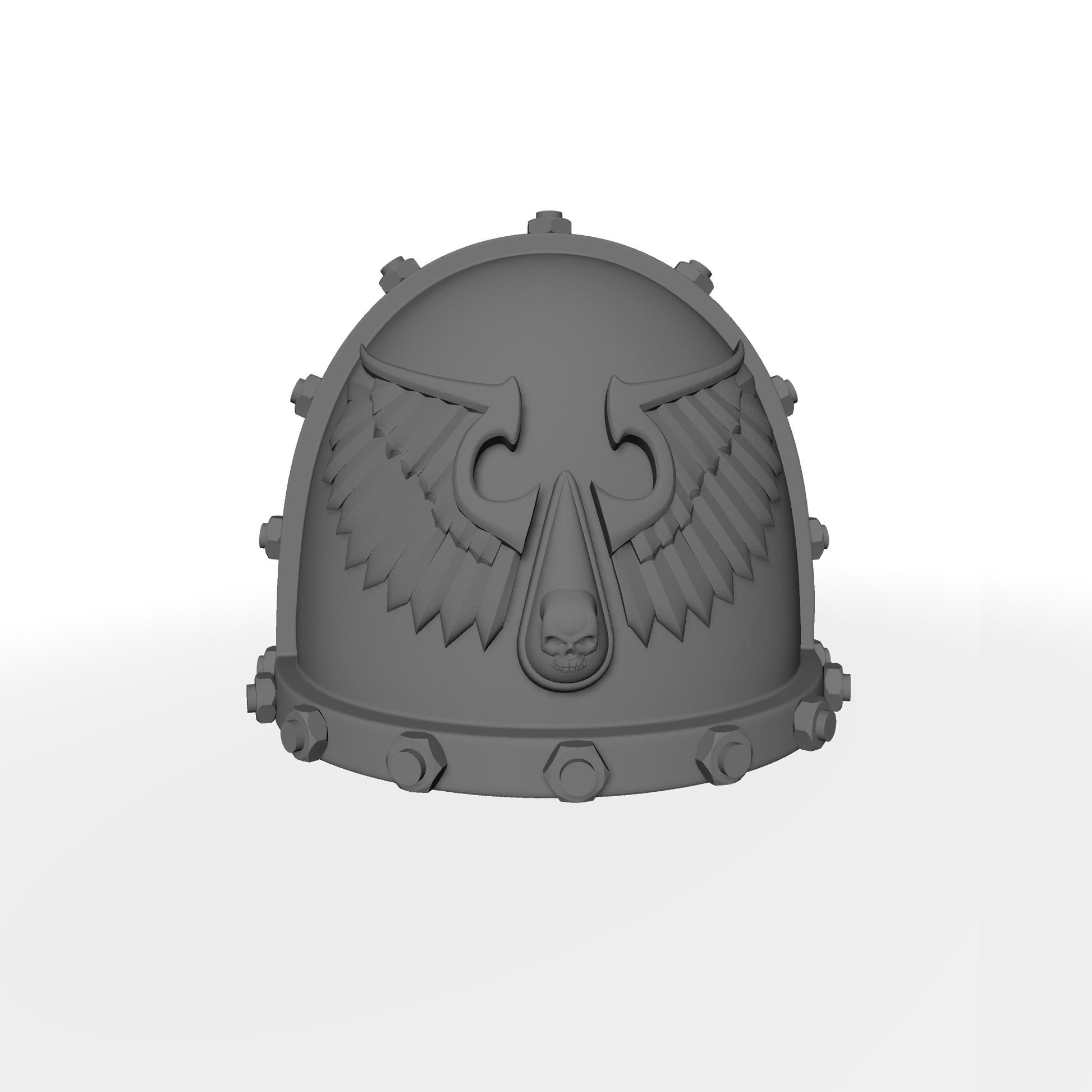 Angels Vermillion Chapter MKVII Shoulder Pad with Bolts and Skull for Custom McFarlane Toys Space Marines Action Figures