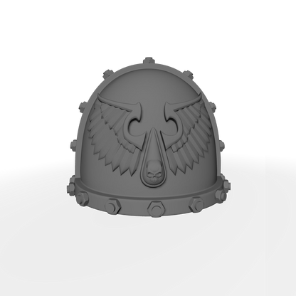 Angels Vermillion Chapter MKVII Shoulder Pad with Bolts and Skull for Custom McFarlane Toys Space Marines Action Figures