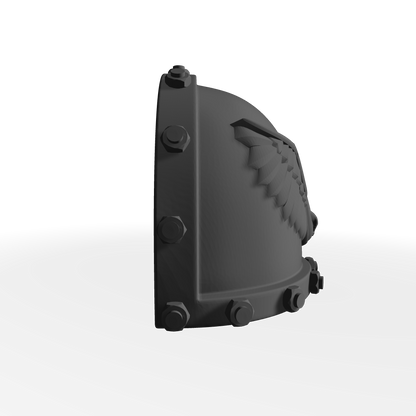 Angels Vermillion Chapter MKVII Shoulder Pad with Bolts and Skull for Custom McFarlane Toys Space Marines Action Figures