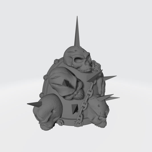 Night Lords MKVII Shoulder Pad Studded with Bolts and Enemy Skulls on Spikes for McFarlane Toys Space Marines Action Figures