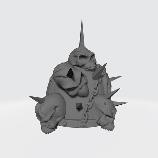 Night Lords MKVII Shoulder Pad Studded Enemy Skulls on Spikes for McFarlane Toys Space Marines Action Figures