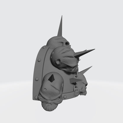 Night Lords MKVII Shoulder Pad Studded Enemy Skulls on Spikes for McFarlane Toys Space Marines Action Figures