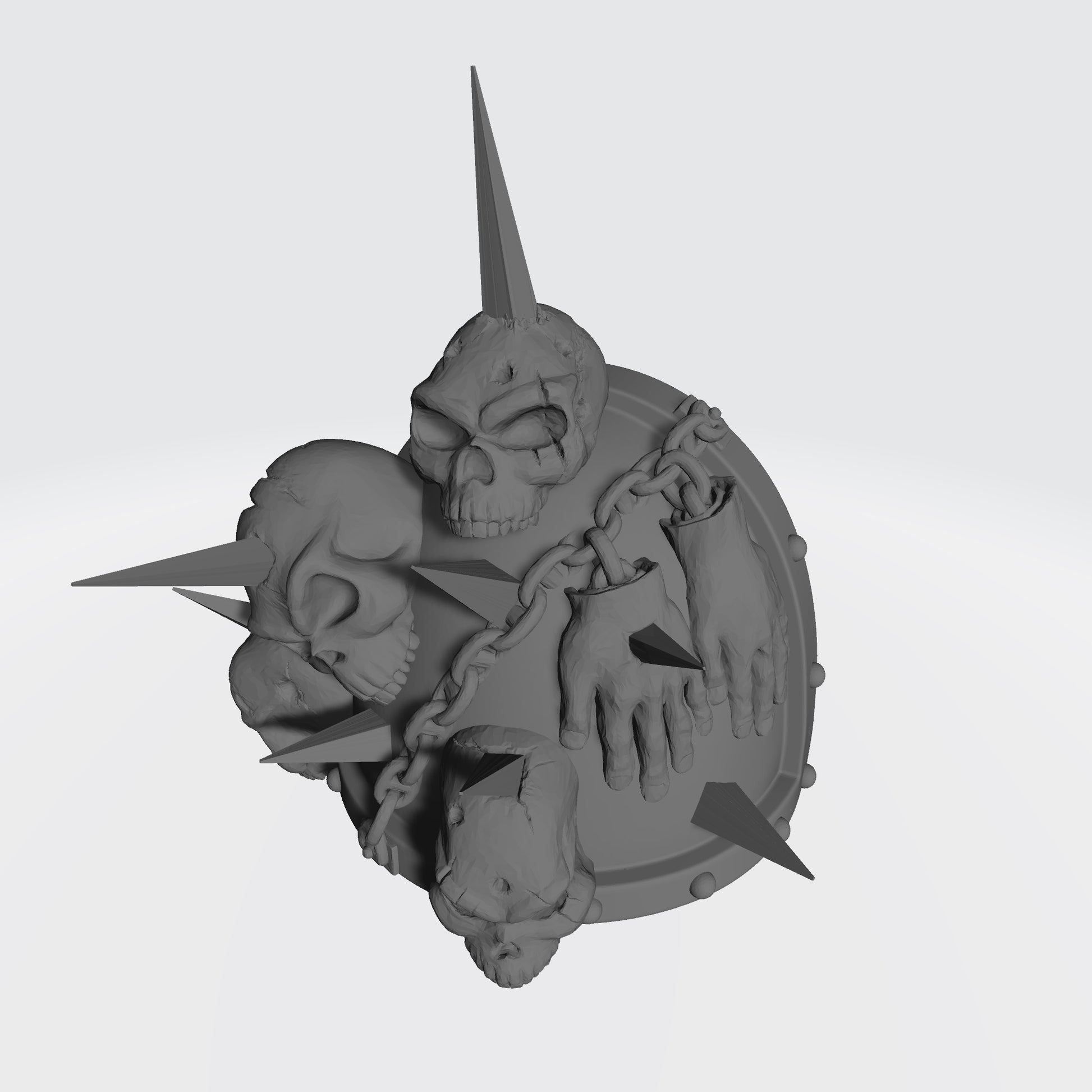 Night Lords MKVII Shoulder Pad Studded Enemy Skulls on Spikes for McFarlane Toys Space Marines Action Figures