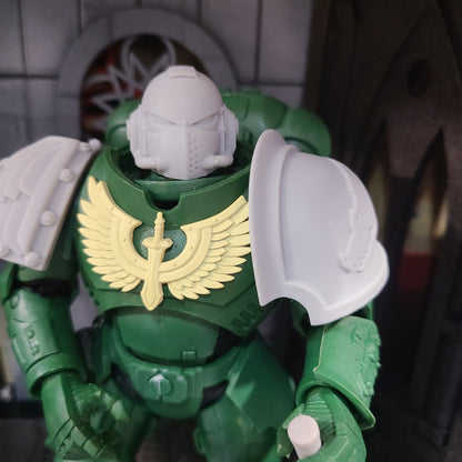 Salamanders Legion MKVII Notched Vambrance Thin (Double) Shoulder Pad for McFarlane Toys Action Figures