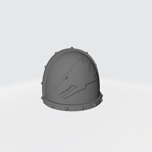 Salamanders Chapter MKVII Left Shoulder Pad with Studs for McFarlane Toys Space Marine Action Figures
