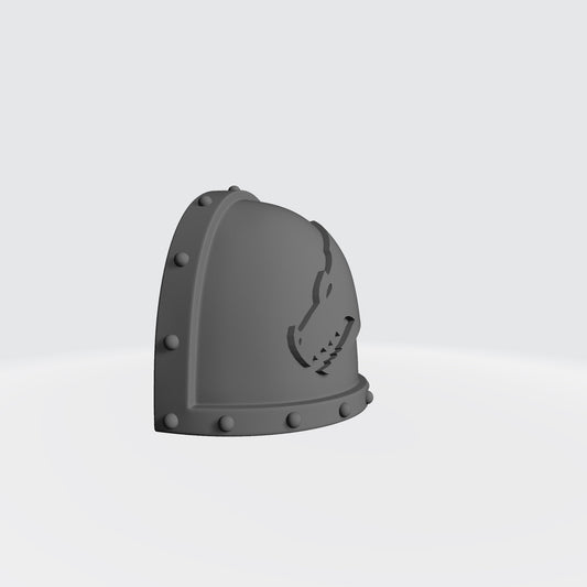 Salamanders Chapter MKVII Left Shoulder Pad with Studs for McFarlane Toys Space Marine Action Figures