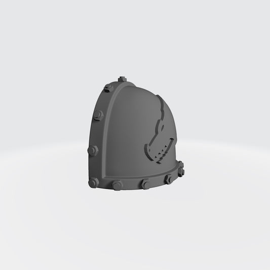 Salamanders MKVII Left Shoulder Pad with Bolts compatible with McFarlane Toys Space Marines