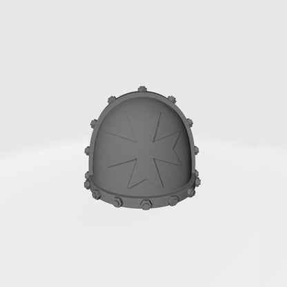 Black Templars MKVII Shoulder Pad with Bolts compatible with McFarlane Toys Space Marines